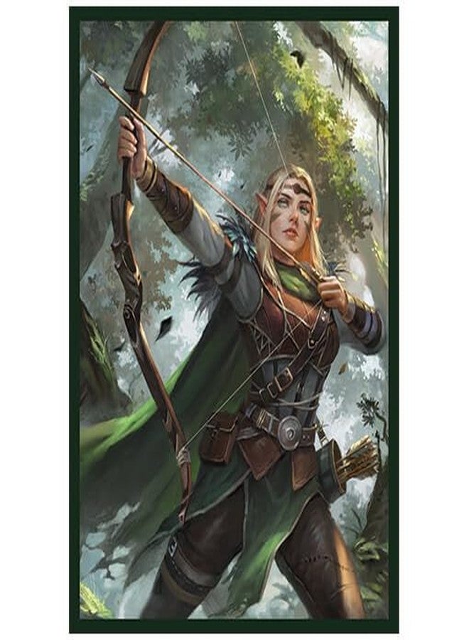 Fantasy North - Aelwyn Alorr - Wood Elf Ranger - 100 Textured Matte TCG Card Sleeves - Fits Magic MTG Commander Pokemon and Other Card Games - Playing Card Sleeves - Image 1
